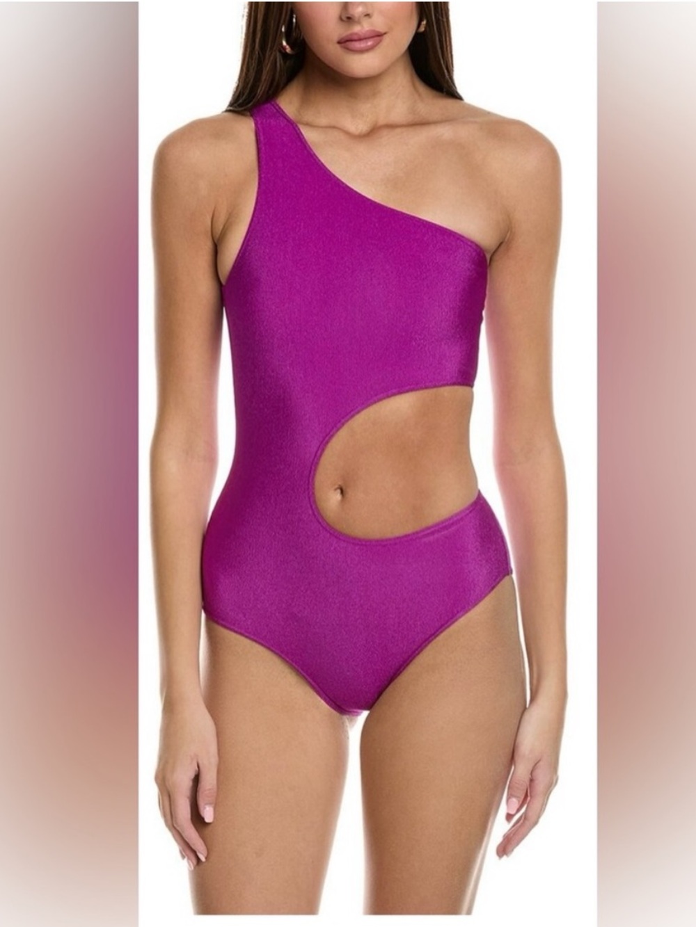 Zadig & Voltaire Crinckle Asymmetric Cutout One Piece Swimsuit